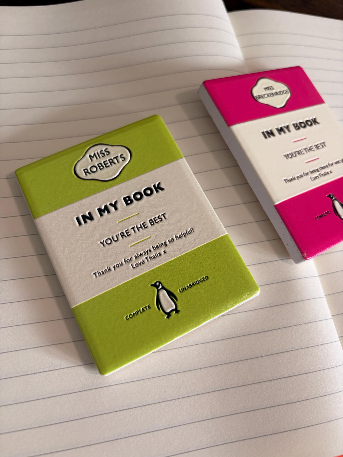 Personalised Teacher Book Magnet | Penguin Inspired Thank You Gift | Custom 3D Effect Fridge Magnet