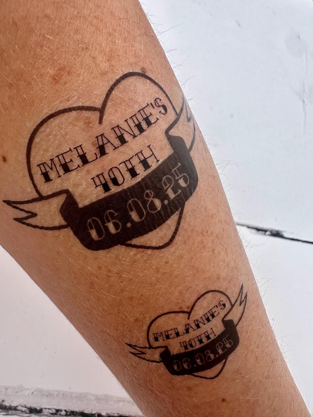 Personalised Birthday Party Tattoos: Custom Temporary Tattoo Favours