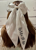 Personalized Bride To Be Satin Bow Veil - Bachelorette Hen Party