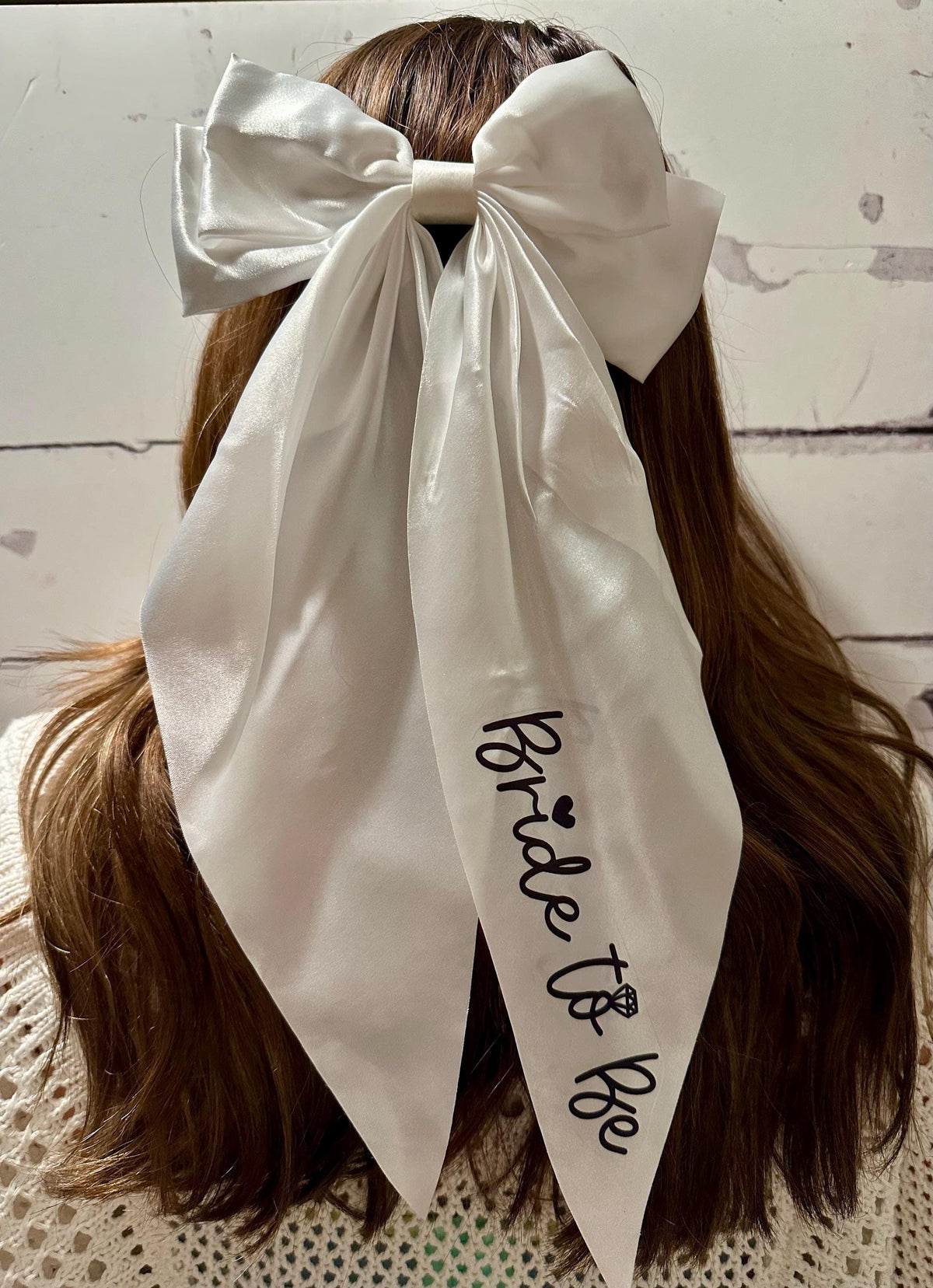 Personalized Bride To Be Satin Bow Veil - Bachelorette Hen Party
