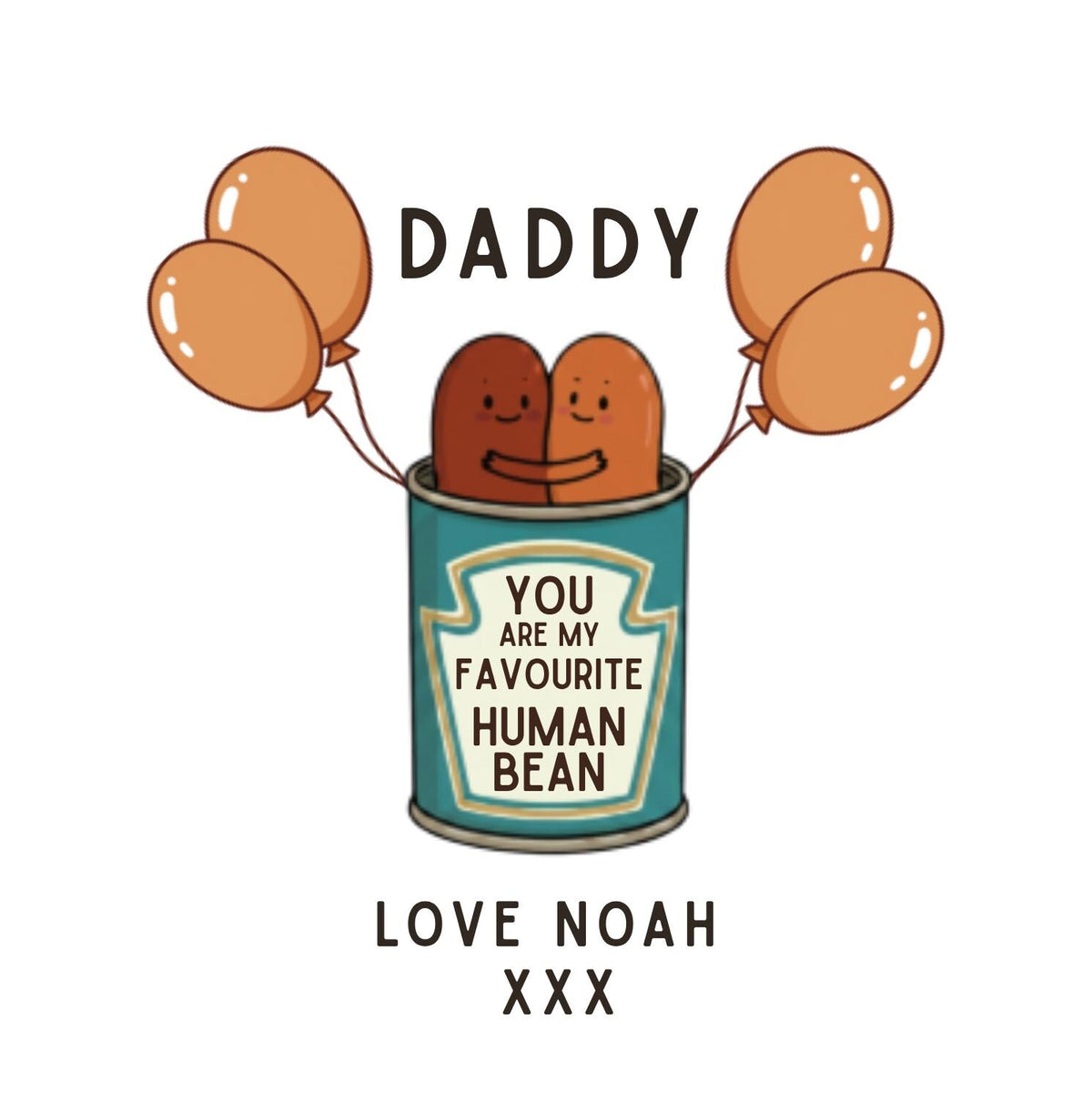 Personalised Father's Day Coaster | Favourite Human Bean Gift, Ceramic Keepsake
