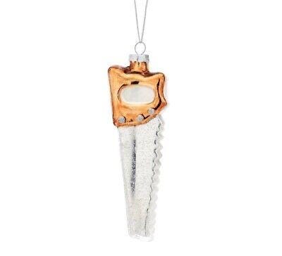 Glitter Hand Saw Glass Christmas Ornament – Woodworker & DIY Lover Holiday Decor