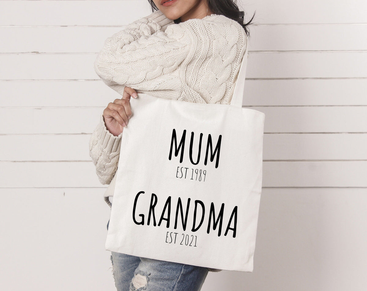 Personalised Grandma Cotton Tote Bag - Established Date Gift