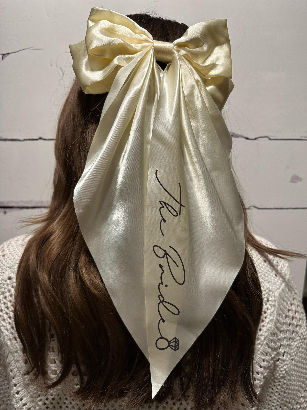 Personalized Bride To Be Satin Bow Veil - Bachelorette Hen Party