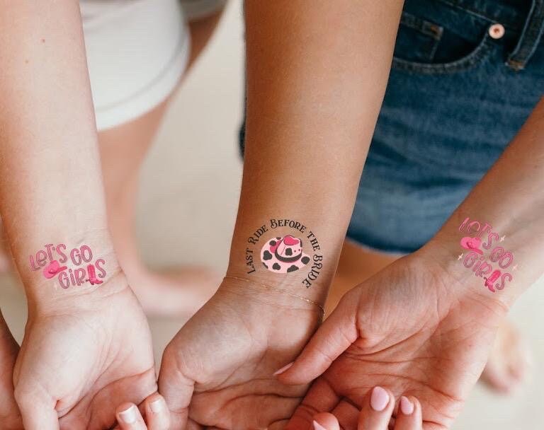 Cowgirl Hen Party Tattoos: Last Rodeo Bride & Bridesmaid Accessories