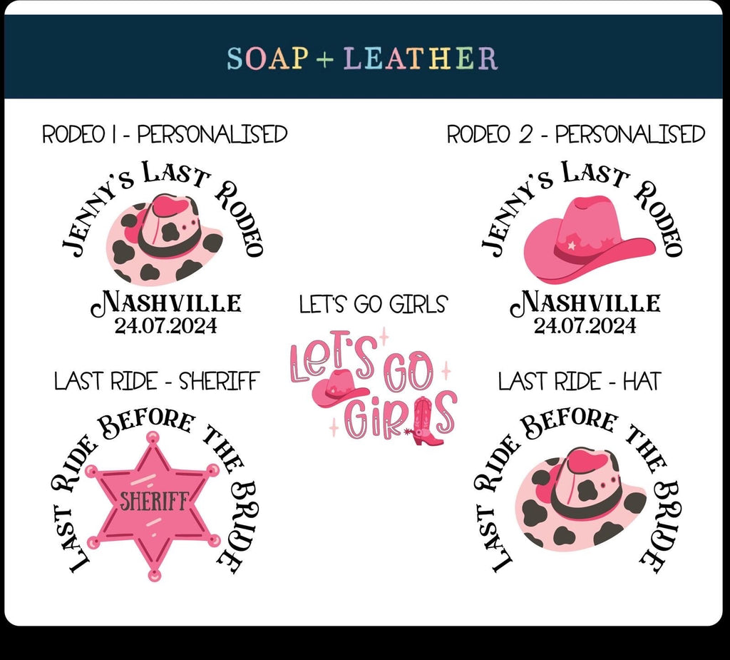Cowgirl Hen Party Tattoos: Last Rodeo Bride & Bridesmaid Accessories