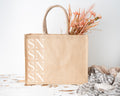 Monogram Jute Tote Bag: Personalised Initial Hessian Shopper