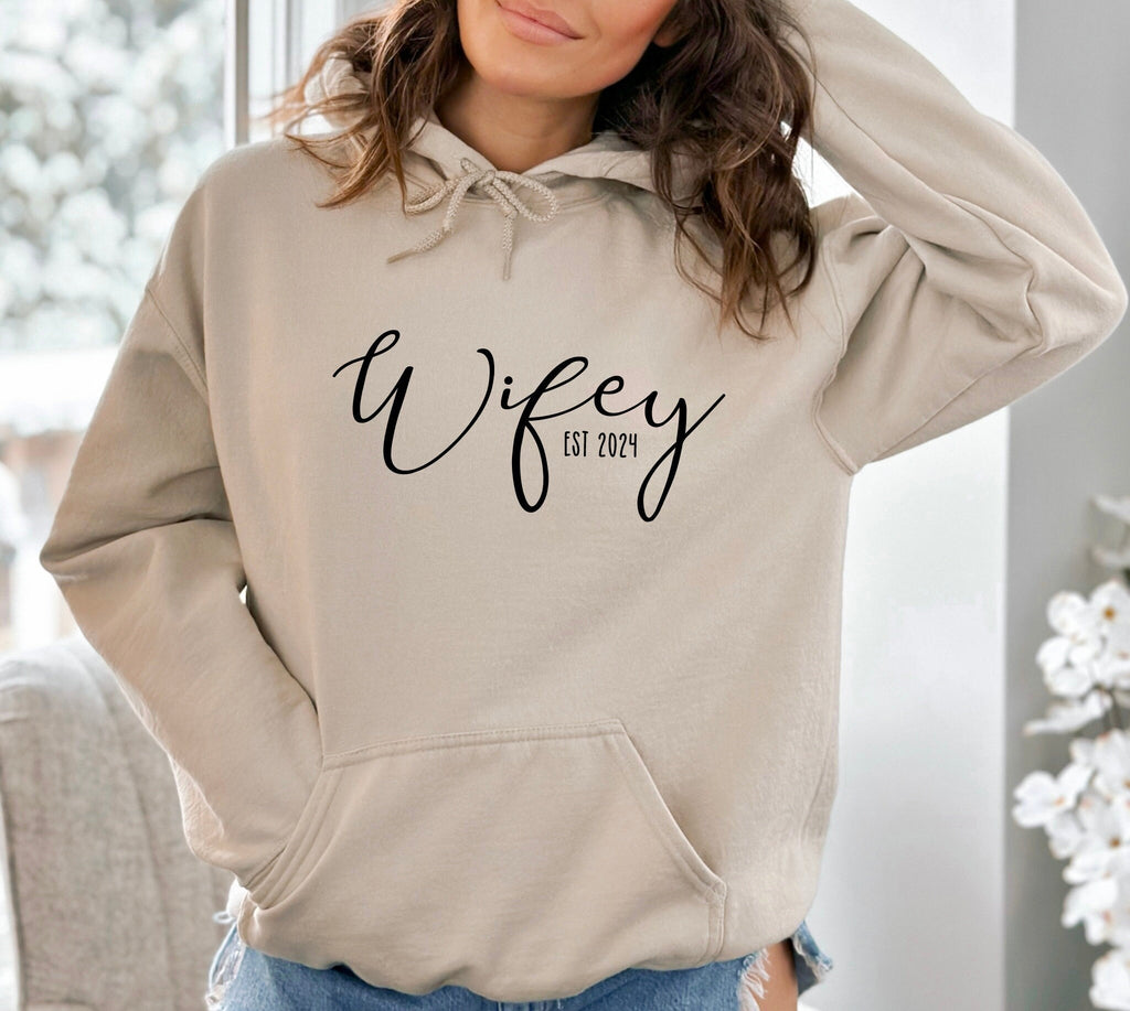 Wifey Personalised Date Sweater - Bride Gift - Honeymoon Travel Sweater