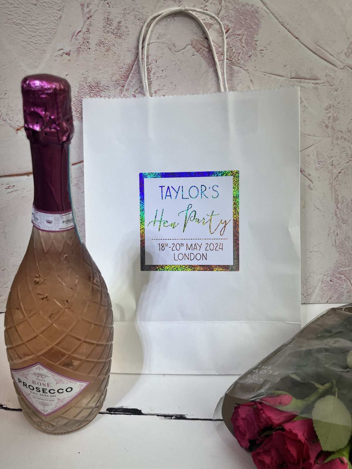 Personalised Hen Party Stickers: Custom Metallic Foil Gift Bag Labels
