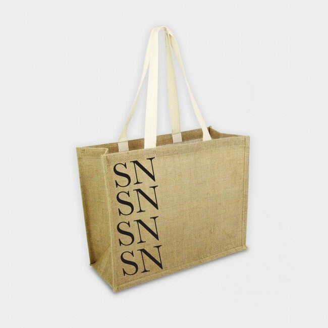 Monogram Jute Tote Bag: Personalised Initial Hessian Shopper