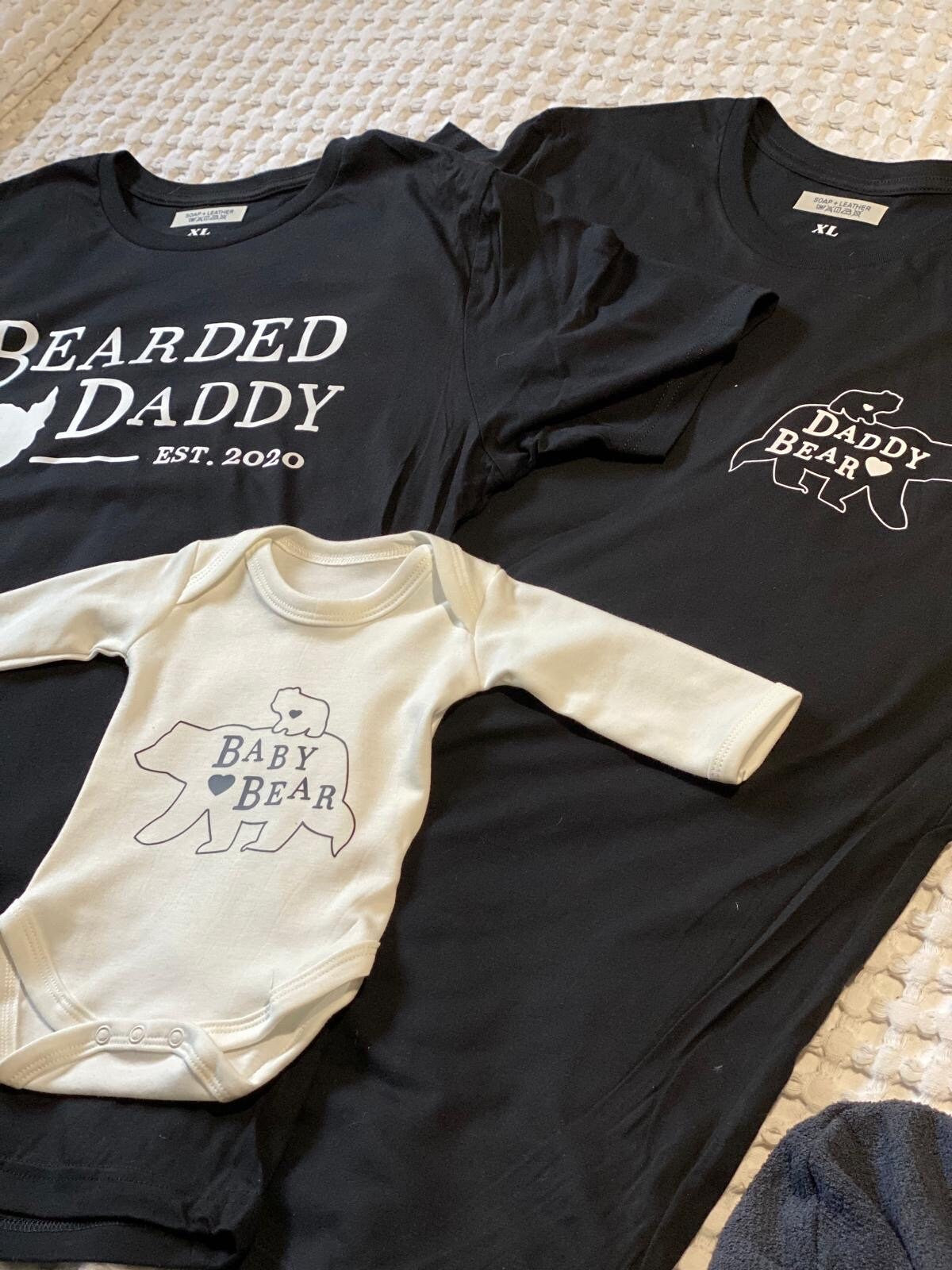 Daddy Bear T-Shirt & Baby Vest Set: Father's Day Twinning Outfit