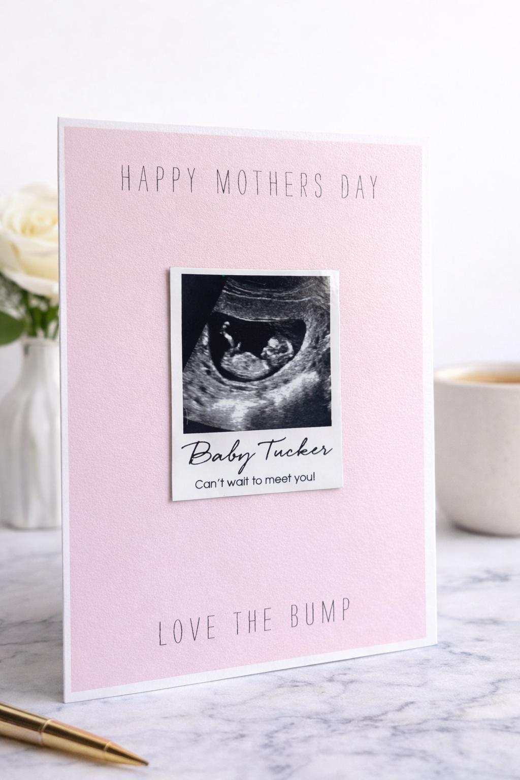 Happy Mother’s Day – Ultrasound Scan Magnet Card | Pregnancy Announcement | Love From The Bump