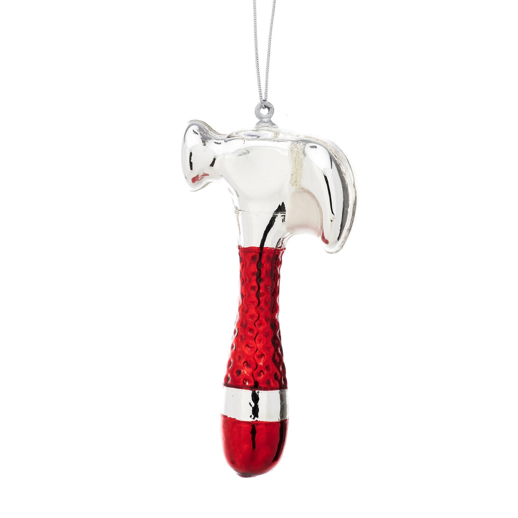 Red Hammer Glass Christmas Ornament – Tool Lover, DIY & Construction Holiday Decor