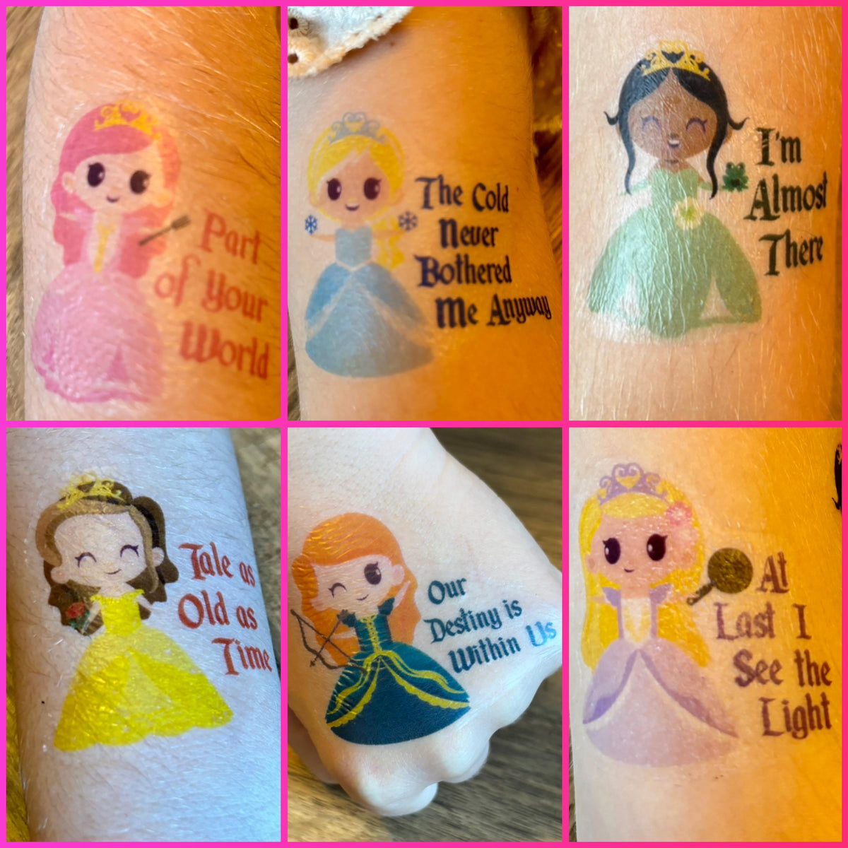 Personalised Princess Temporary Tattoos: Party Bag Fillers