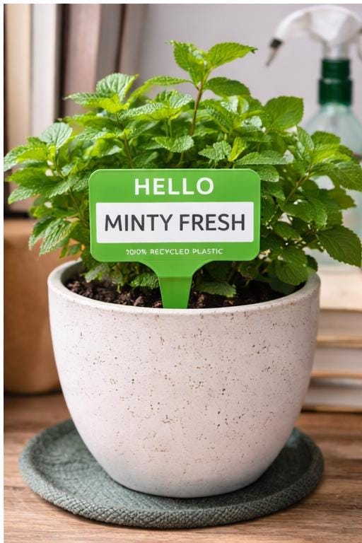 Recycled Plastic Plant Markers Set | Reusable Garden Labels with Pen