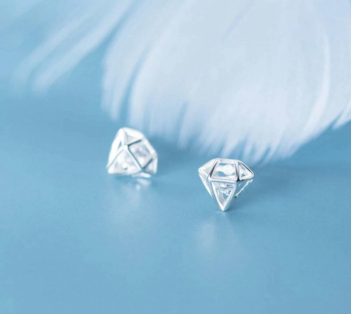 Sterling Silver + Zircon Gem Stone Stud Earrings - Letterbox Gift, Thank You Gift