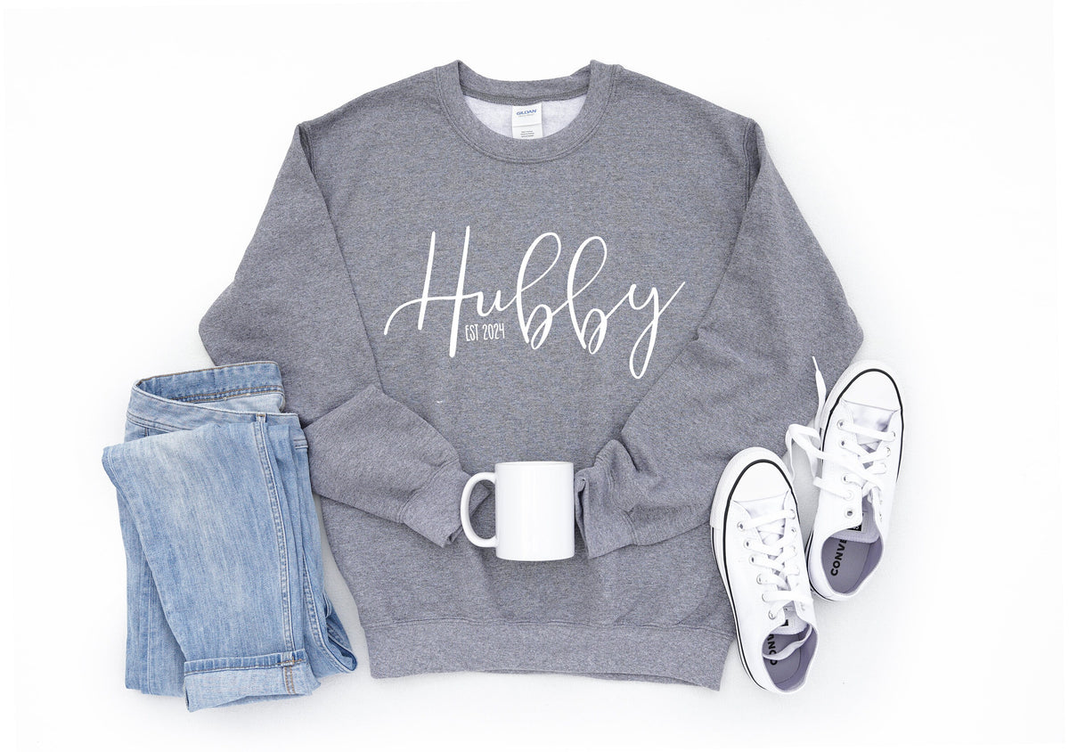 Personalised Hubby Sweater: Newlywed Gift, Custom Date Hoodie