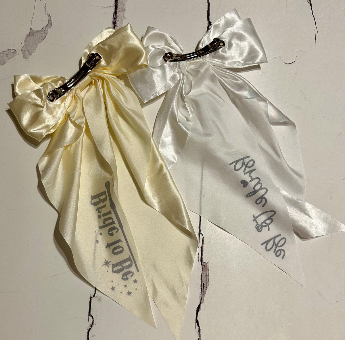Personalized Bride To Be Satin Bow Veil - Bachelorette Hen Party
