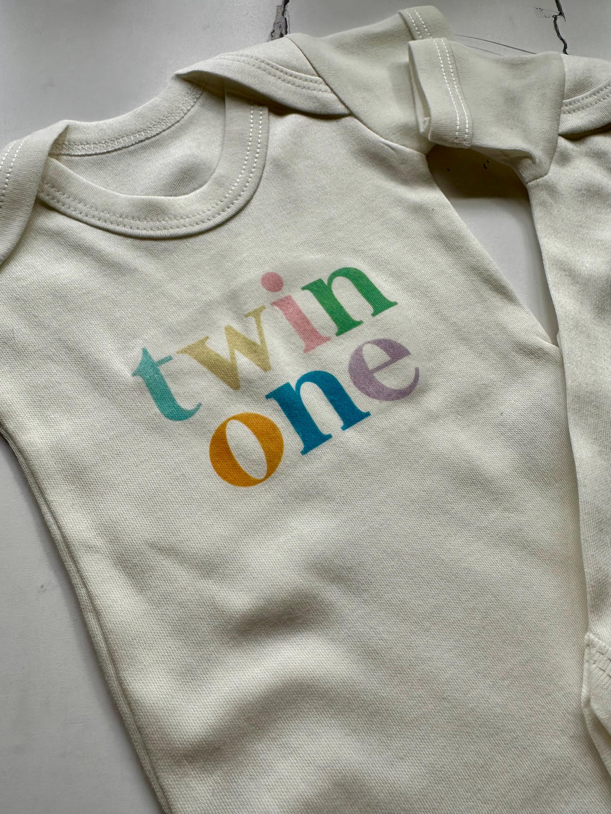 Twin One Twin Two Baby Vest Set: Pastel Rainbow Cotton Onesies