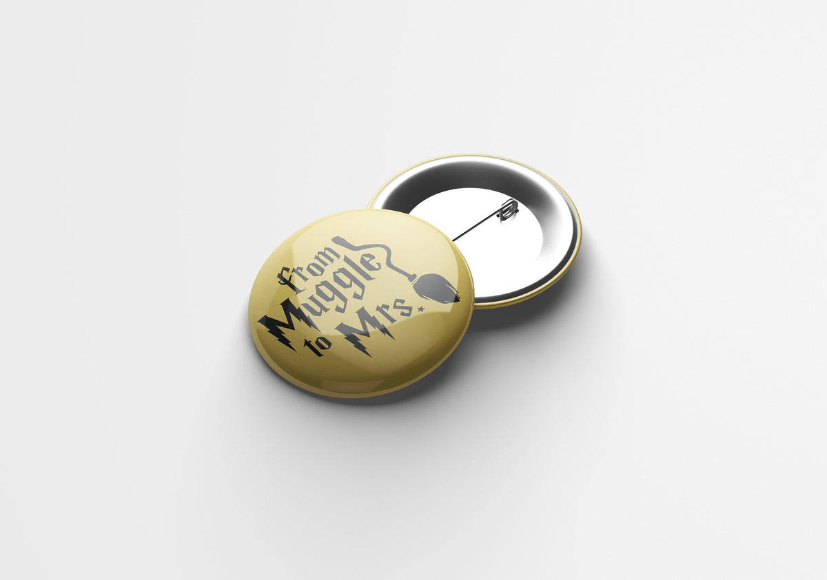 Wizard Bachelorette Party Badges: Metallic Gold & Silver Favors