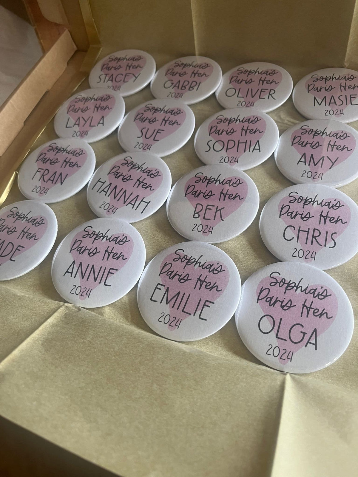 Personalised Hen Party Mirror Favors: Custom Bachelorette Badges