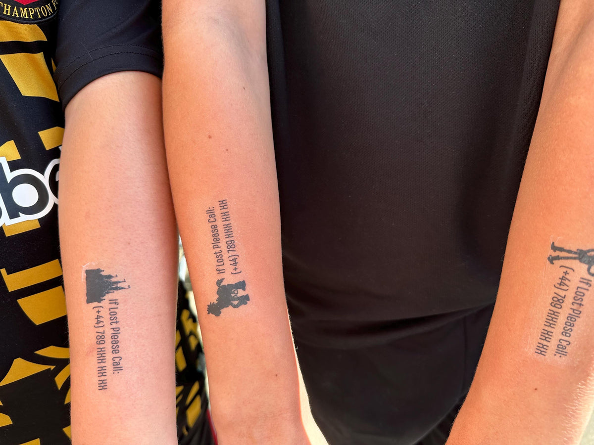 Personalised Child Safety Temporary Tattoos: Emergency Contact ID