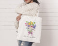 Personalised Birth Flower Tote Bag: Family Bunch Gift