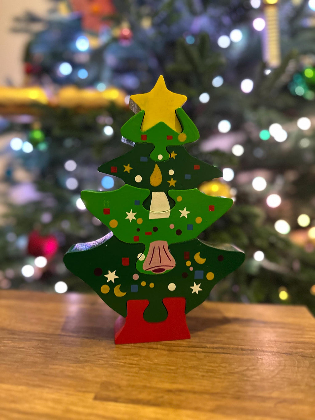 Wooden Christmas Tree Puzzle – Stacking Holiday Toy, Stocking Stuffer