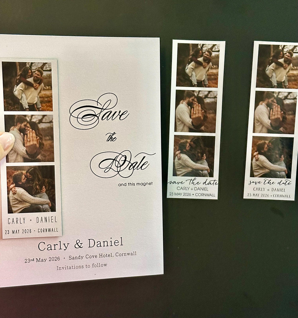 Photo Booth Save the Date Magnet | Personalised Wedding Photo Strip