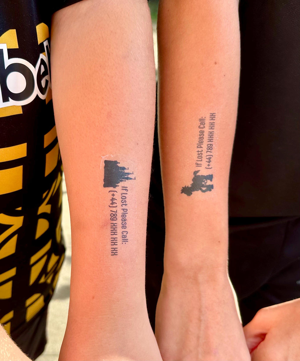 Personalised Child Safety Temporary Tattoos: Emergency Contact ID