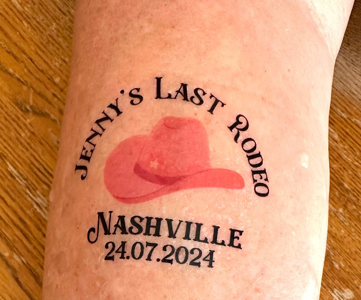 Cowgirl Hen Party Tattoos: Last Rodeo Bride & Bridesmaid Accessories