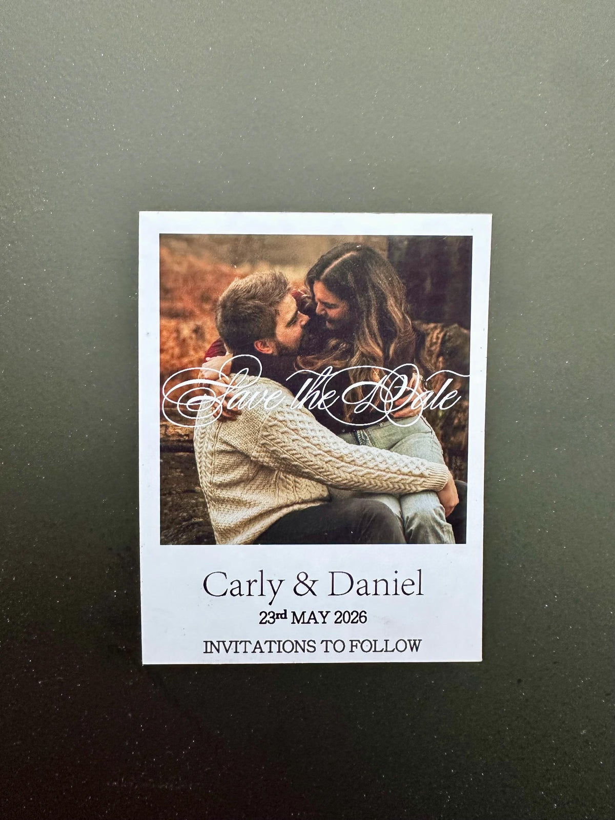 Personalised Polaroid Photo Magnet | Save the Date, Wedding Favor