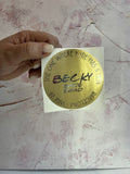 Personalised Hen Party Stickers: Metallic Gold Foil, Custom Bride Squad (88mm)