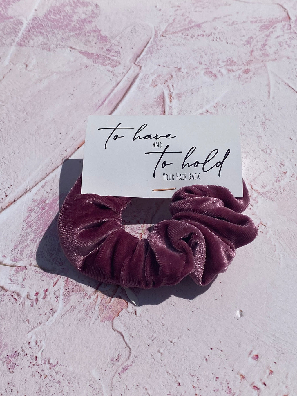 Velvet Scrunchie with Zip Pocket: Bachelorette Bridesmaid Hair Tie