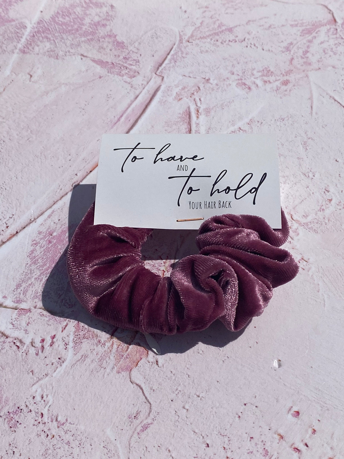 Velvet Scrunchie with Zip Pocket: Bachelorette Bridesmaid Hair Tie