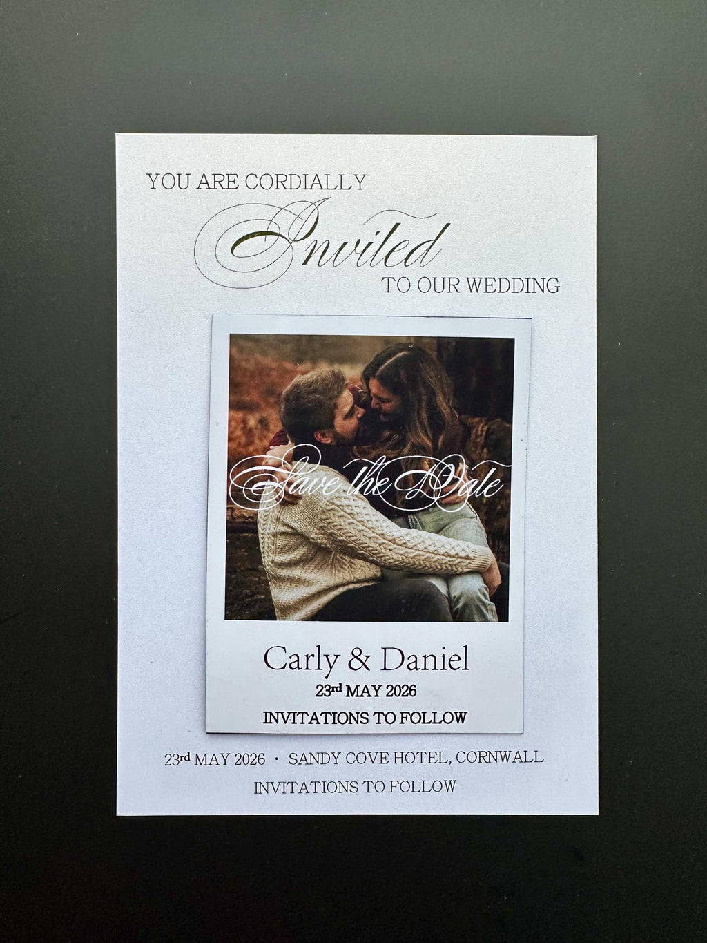 Personalised Polaroid Photo Magnet | Save the Date, Wedding Favor