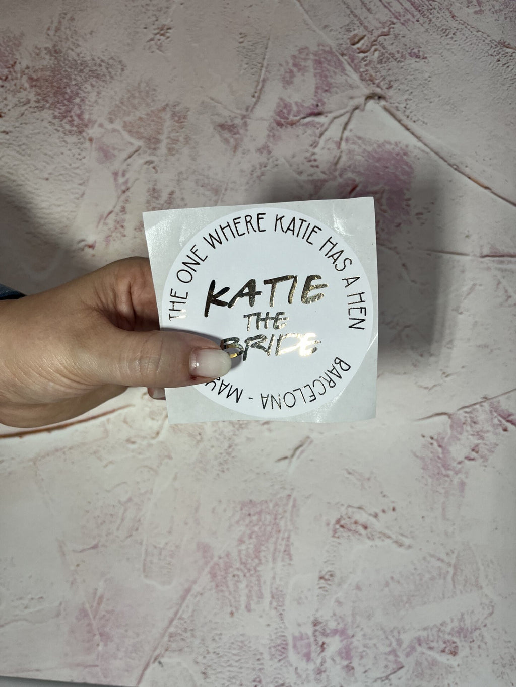 Personalised Hen Party Stickers: Metallic Gold Foil, Custom Bride Squad (88mm)