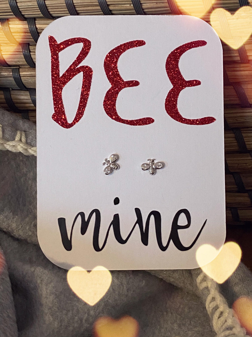 Tiny Silver Sparkling Bee Stud Earrings - Sending Love, Letterbox Gift, Bee Mine, Valentines