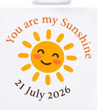 Personalised Sunshine Baby Grow | Custom Name, Birth Date Bodysuit