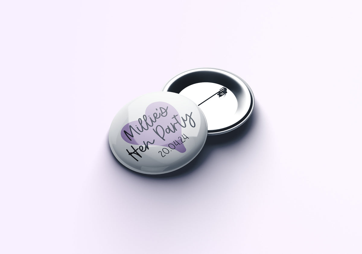 Personalised Hen Party Badges: Custom Bachelorette Party Favors (45mm/58mm)