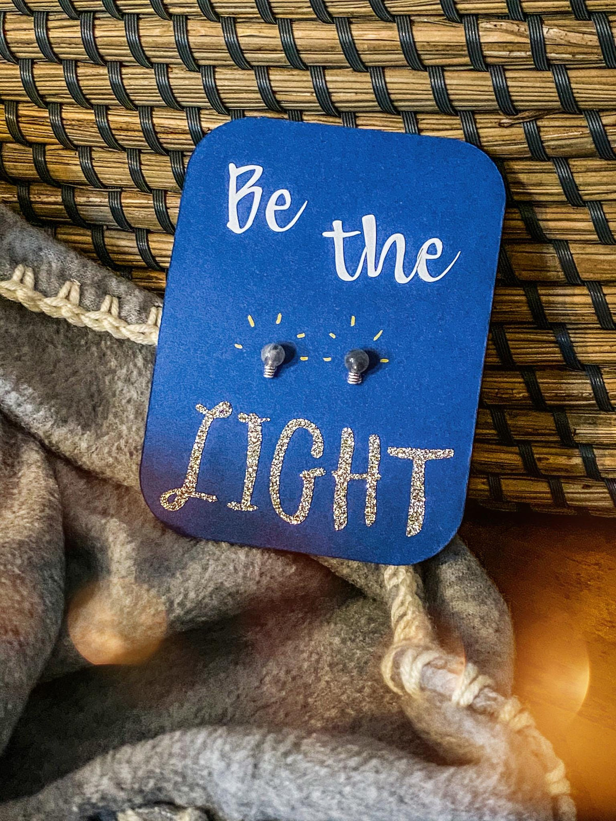 Sterling Silver Crystal Light Bulb Stud Earrings: Novelty Gift