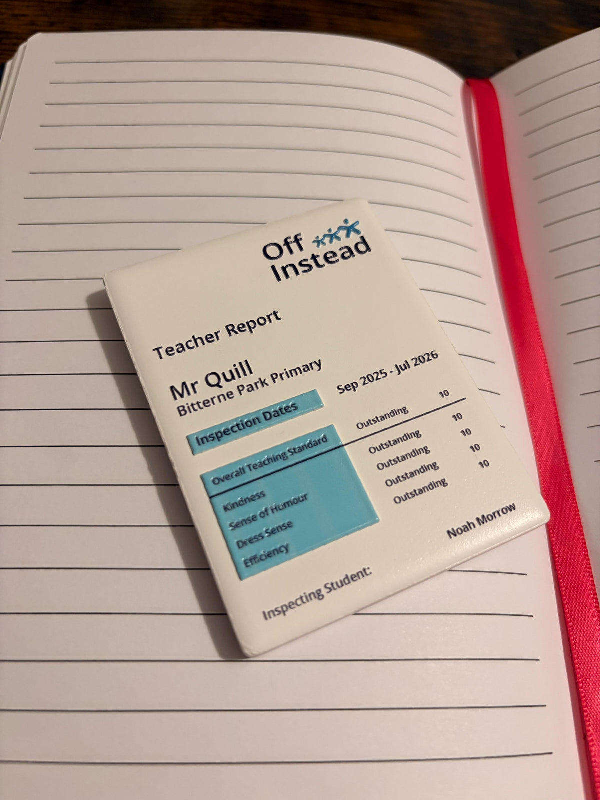 Personalised Teacher Report Fridge Magnet | 3D Effect UV Print, End Term Gift