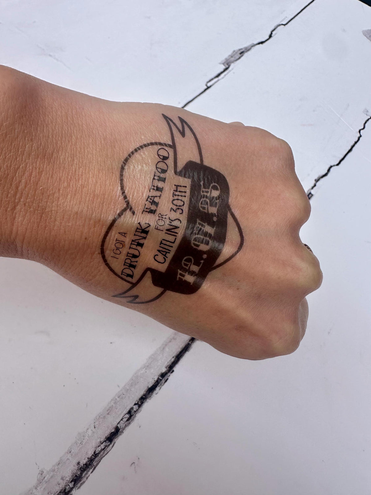 Personalized Birthday Party Tattoos: Custom Temporary Tattoo Favors