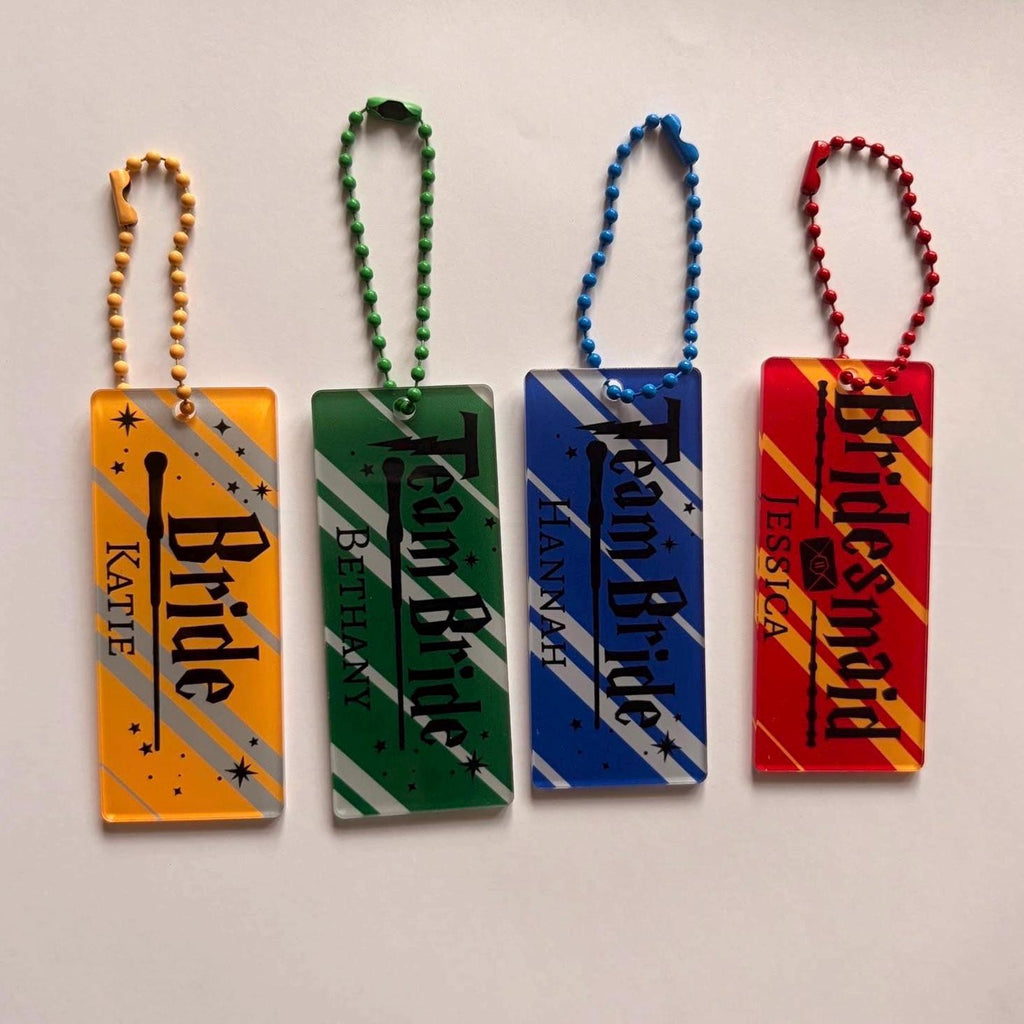 Personalised Wizard Hen Party Acrylic Name Tag | Team Bride Gift Bag Charm