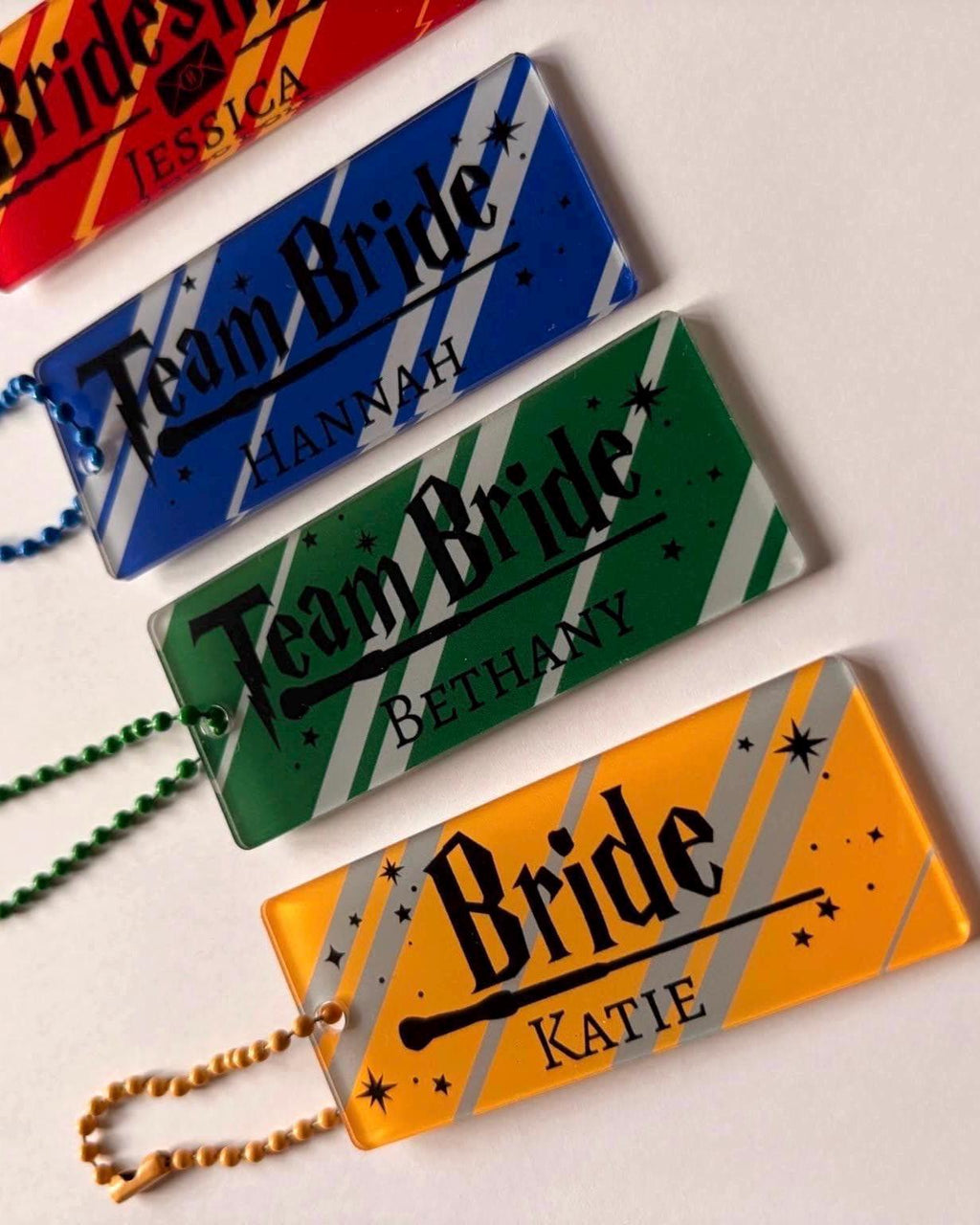 Personalised Wizard Hen Party Acrylic Name Tag | Team Bride Gift Bag Charm