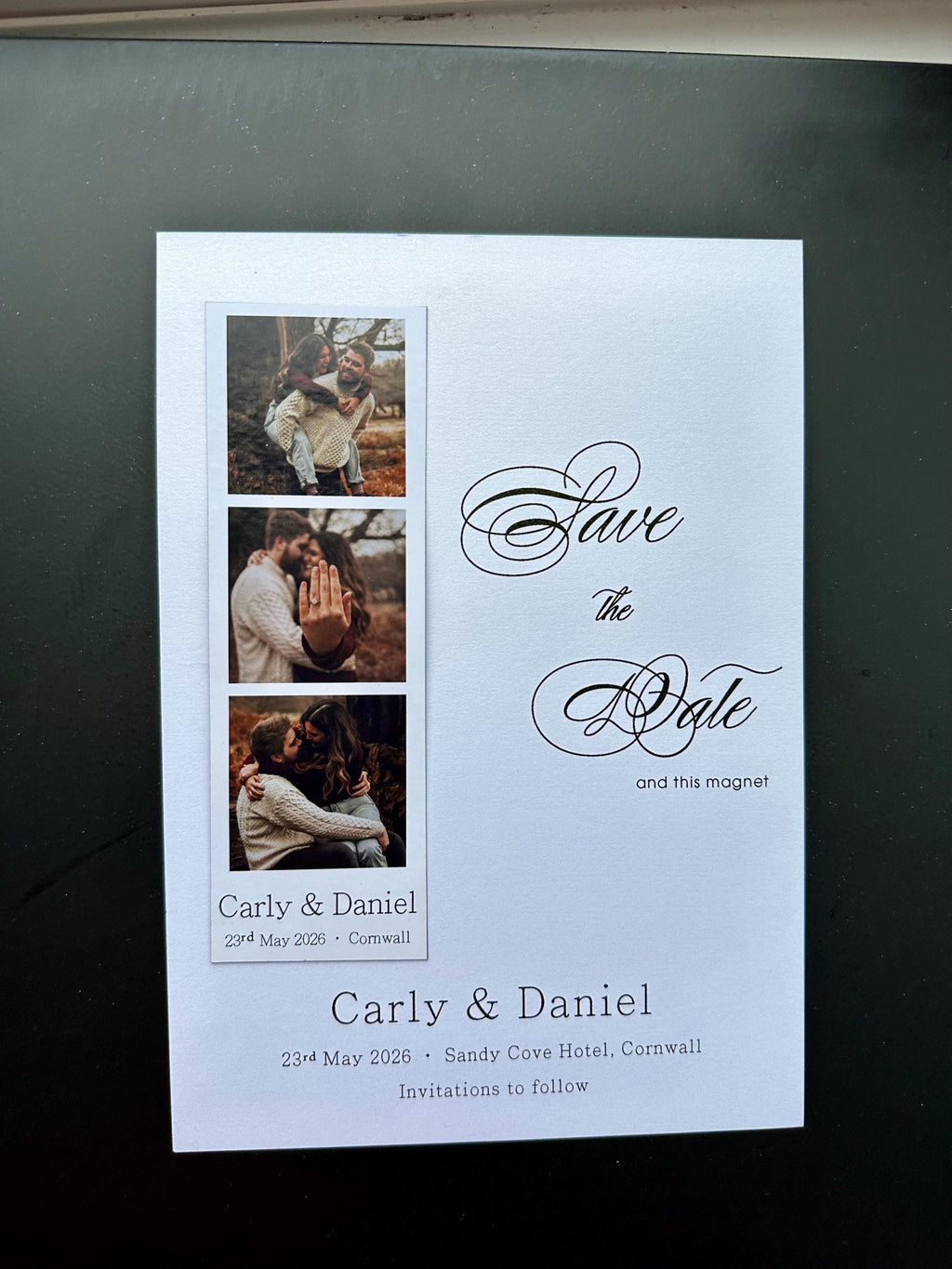 Photo Booth Save the Date Magnet | Personalised Wedding Photo Strip