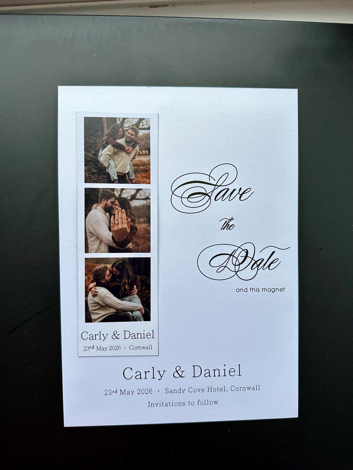 Photo Booth Save the Date Magnet | Personalised Wedding Photo Strip