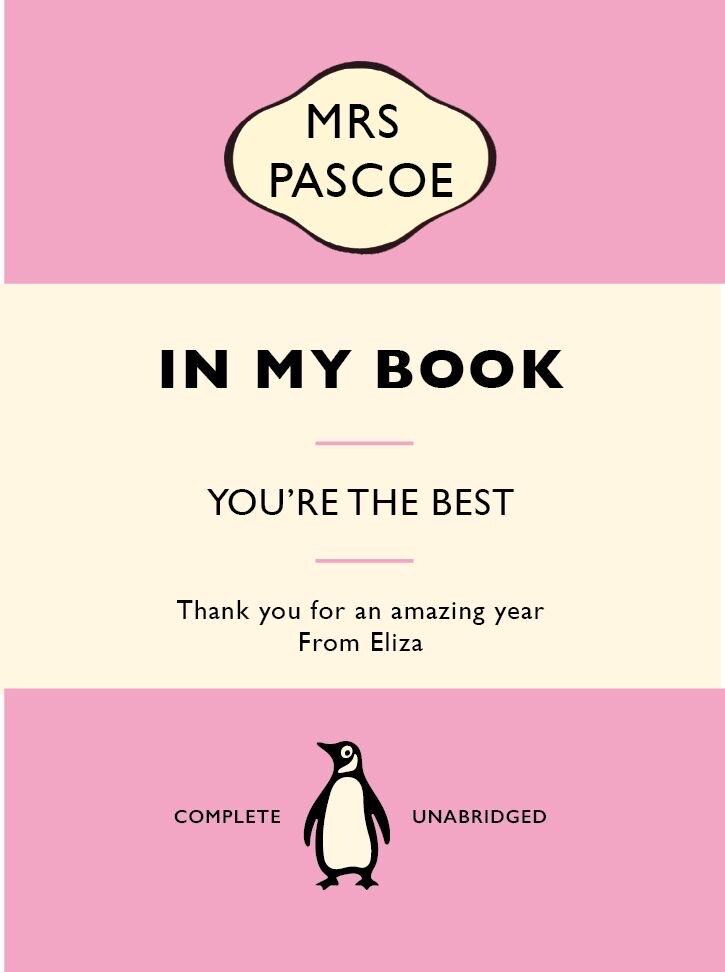 Personalised Teacher Book Magnet | Penguin Inspired Thank You Gift | Custom 3D Effect Fridge Magnet