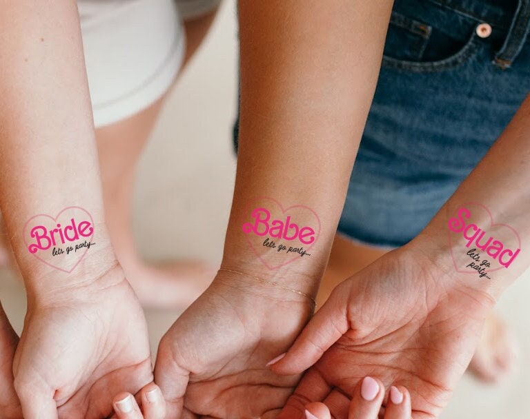 Hen Party Barbie Tattoos: Bride & Babe Bachelorette Accessories