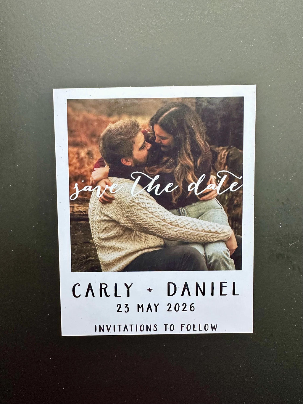 Personalised Polaroid Photo Magnet | Save the Date, Wedding Favor